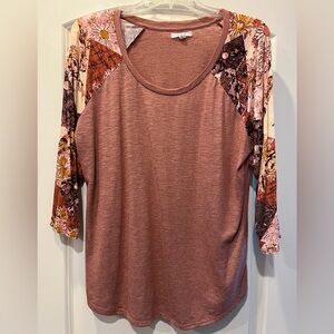 Maurice’s - Flawless Floral Patchwork Sleeve Top